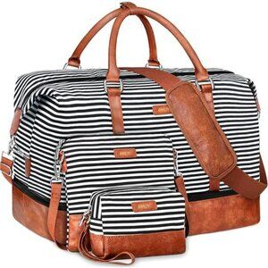 IBFUN Weekender Travel Duffle Bag with Shoe Compartment Tote Set for Women